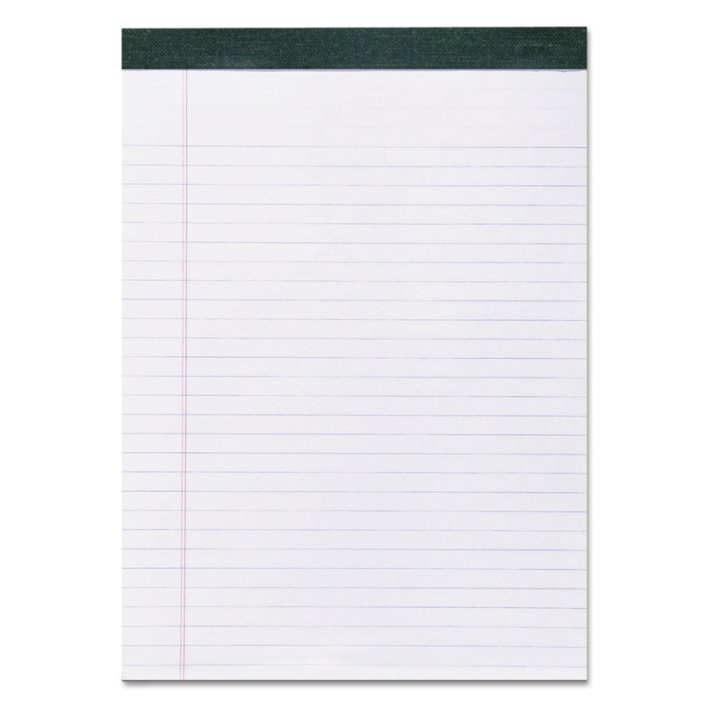 RECYCLED LEGAL PAD, WIDE/LEGAL RULE, 8.5 X 11, WHITE, 40 SHEETS, DOZEN