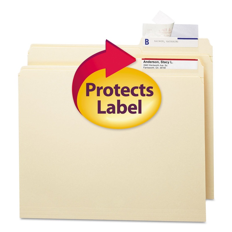 Seal & View File Folder Label Protector, Clear Laminate, 3-1/2×1-11/16, 100/pack