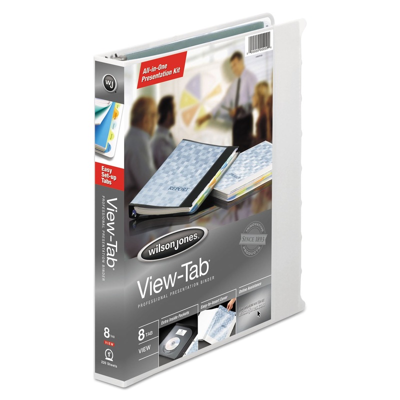 VIEW-TAB PRESENTATION ROUND RING VIEW BINDER WITH TABS, 3 RINGS, 1″ CAPACITY, 11 X 8.5, WHITE