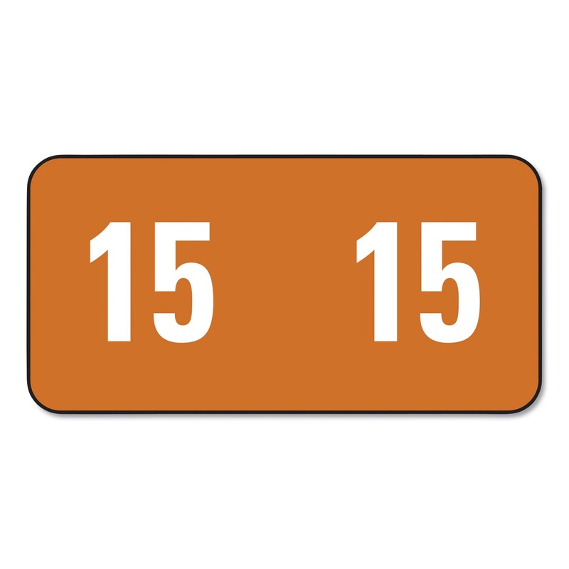 YEARLY END TAB FILE FOLDER LABELS, 15, 0.5 X 1, BROWN, 25/SHEET, 10 SHEETS/PACK