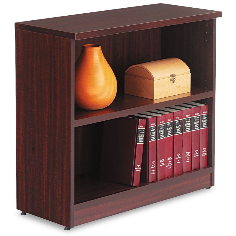 Alera Valencia Series Bookcase, Two-Shelf, 31 3/4w X 14d X 29 1/2h, Mahogany