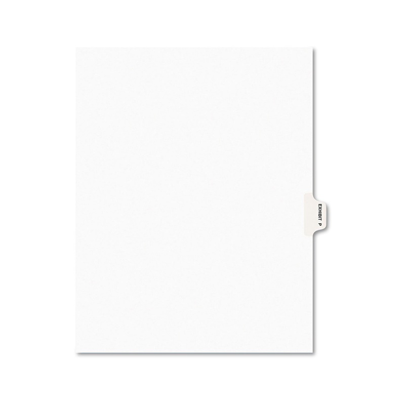 Avery-Style Preprinted Legal Side Tab Divider, Exhibit P, Letter, White, 25/pack