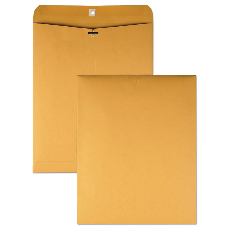 CLASP ENVELOPE, #14 1/2, CHEESE BLADE FLAP, CLASP/GUMMED CLOSURE, 11.5 X 14.5, BROWN KRAFT, 100/BOX