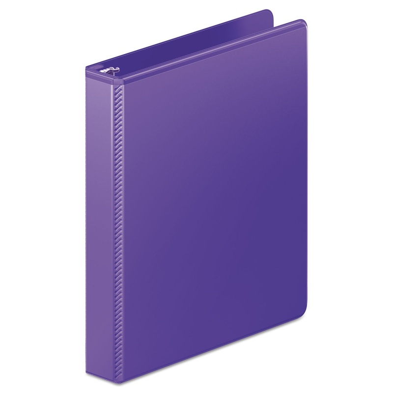 HEAVY-DUTY D-RING VIEW BINDER WITH EXTRA-DURABLE HINGE, 3 RINGS, 1″ CAPACITY, 11 X 8.5, PURPLE