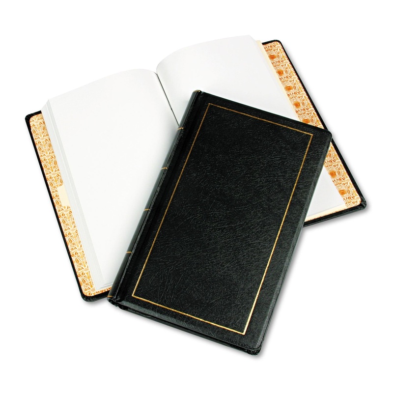 Looseleaf Minute Book, Black Leather-Like Cover, 250 Unruled Pages, 8 1/2 X 14