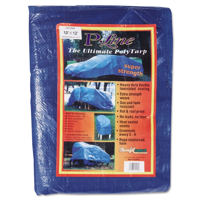 Multiple Use Tarpaulin, Polyethylene, 10 Ft X 12 Ft, Blue