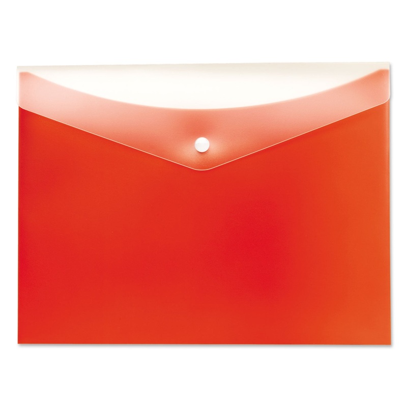 POLY SNAP ENVELOPE, SNAP CLOSURE, 8.5 X 11, TANGERINE