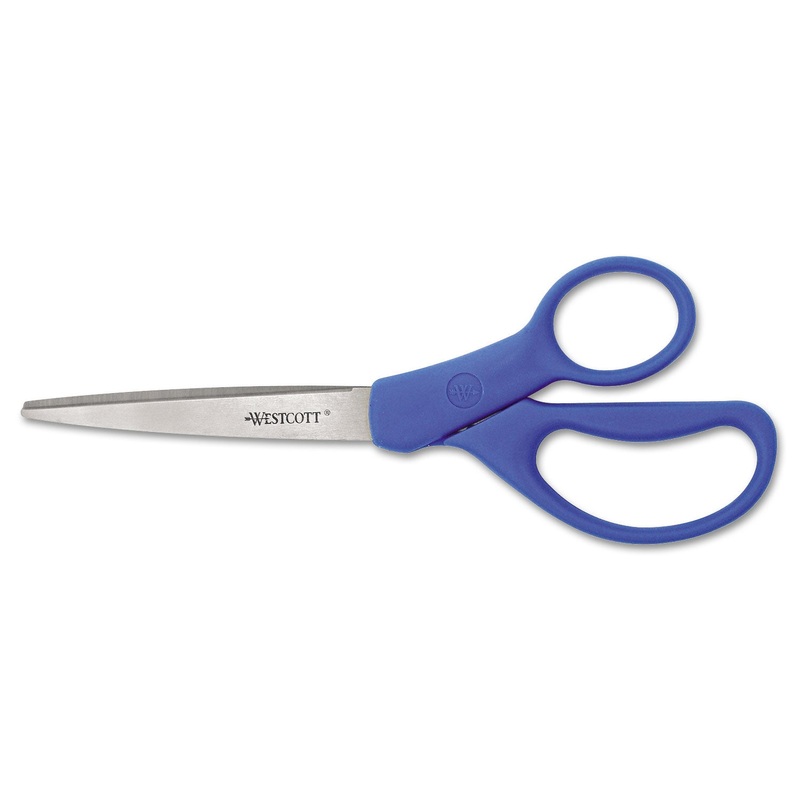 Preferred Line Stainless Steel Scissors, 8″ Long, Blue, 2/pack