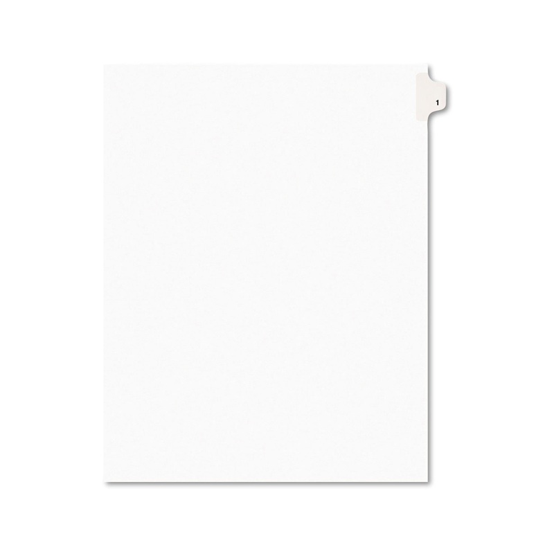 PREPRINTED LEGAL EXHIBIT SIDE TAB INDEX DIVIDERS, AVERY STYLE, 10-TAB, 1, 11 X 8.5, WHITE, 25/PACK