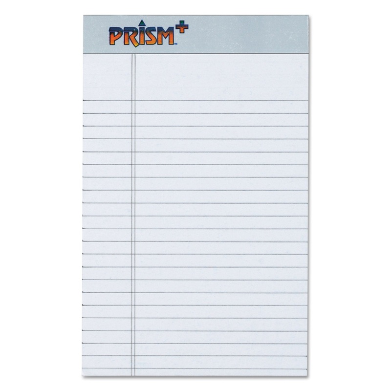 PRISM + WRITING PADS, NARROW RULE, 5 X 8, PASTEL GRAY, 50 SHEETS, 12/PACK