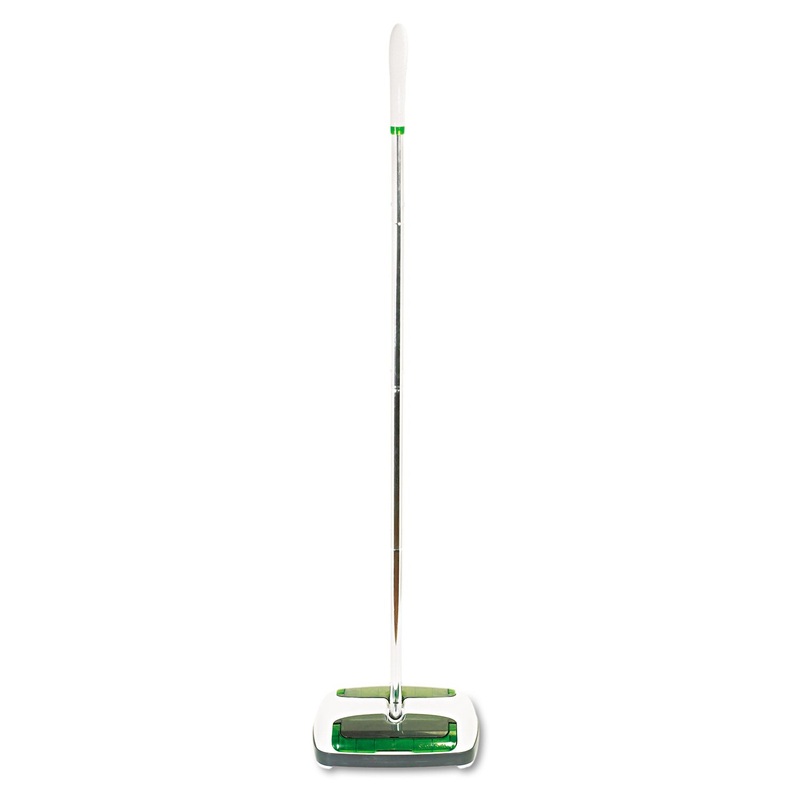 Quick Floor Sweeper, Rubber Bristles, 42″ Aluminum Handle, White