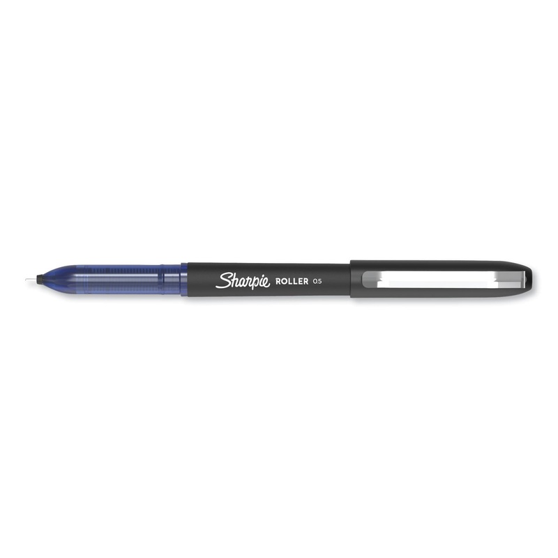 ROLLER PEN, FINE 0.5 MM, BLUE INK/BARREL, DOZEN
