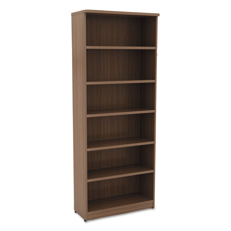 ALERA VALENCIA SERIES BOOKCASE, SIX-SHELF, 31 3/4W X 14D X 80 1/4H, MOD WALNUT