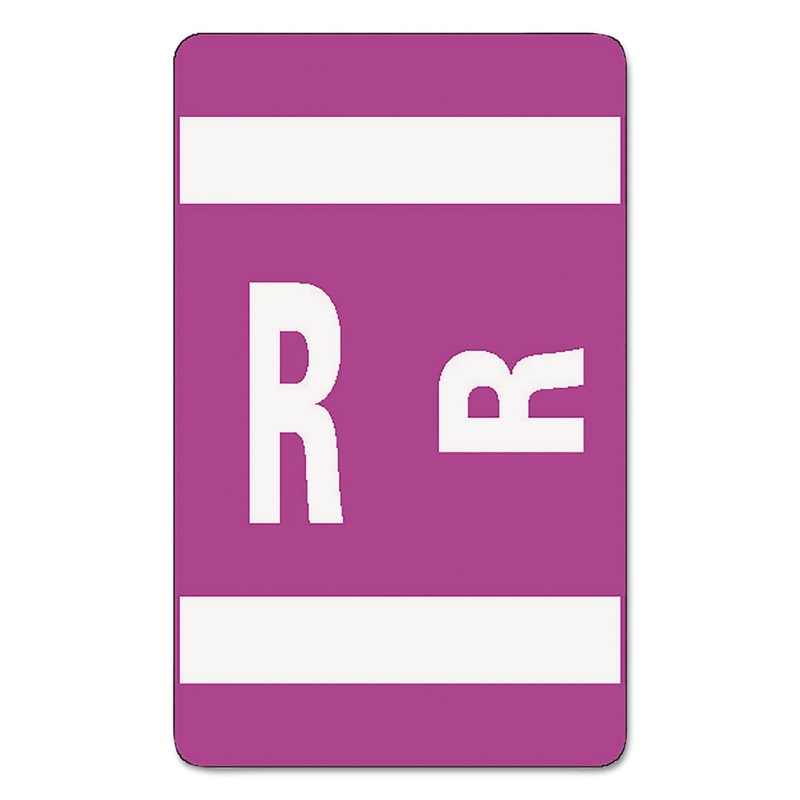 ALPHA-Z COLOR-CODED SECOND LETTER ALPHABETICAL LABELS, R, 1 X 1.63, PURPLE, 10/SHEET, 10 SHEETS/PACK