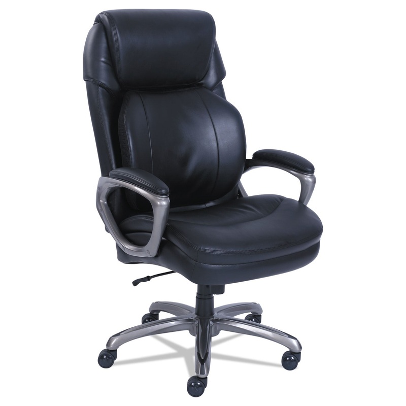 COSSET BIG AND TALL EXECUTIVE CHAIR, SUPPORTS UP TO 400 LBS., BLACK SEAT/BLACK BACK, SLATE BASE