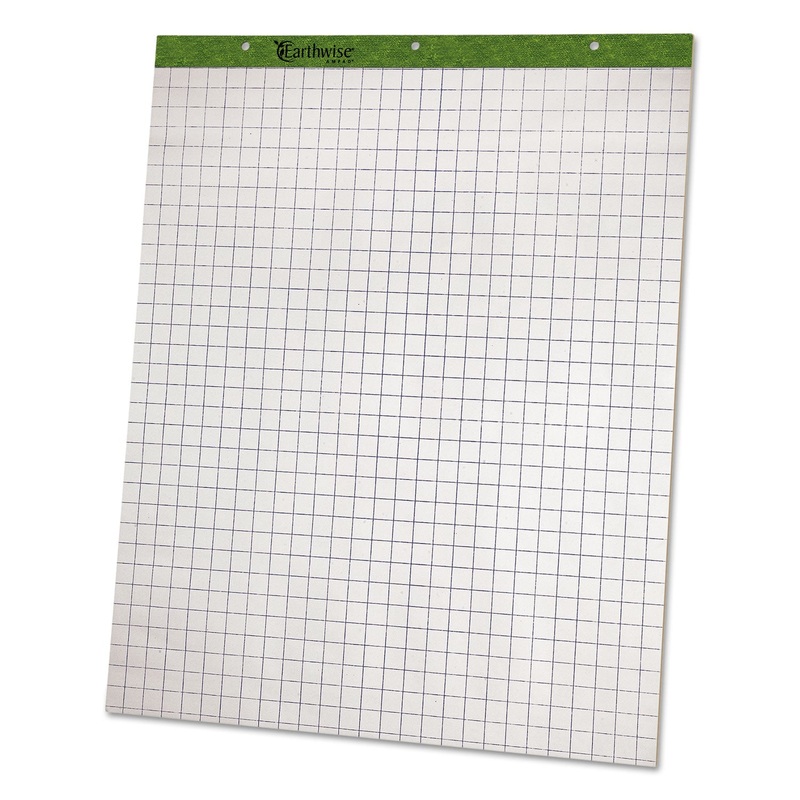 FLIP CHARTS, 1 SQ/IN QUADRILLE RULE, 27 X 34, WHITE, 50 SHEETS, 2/CARTON