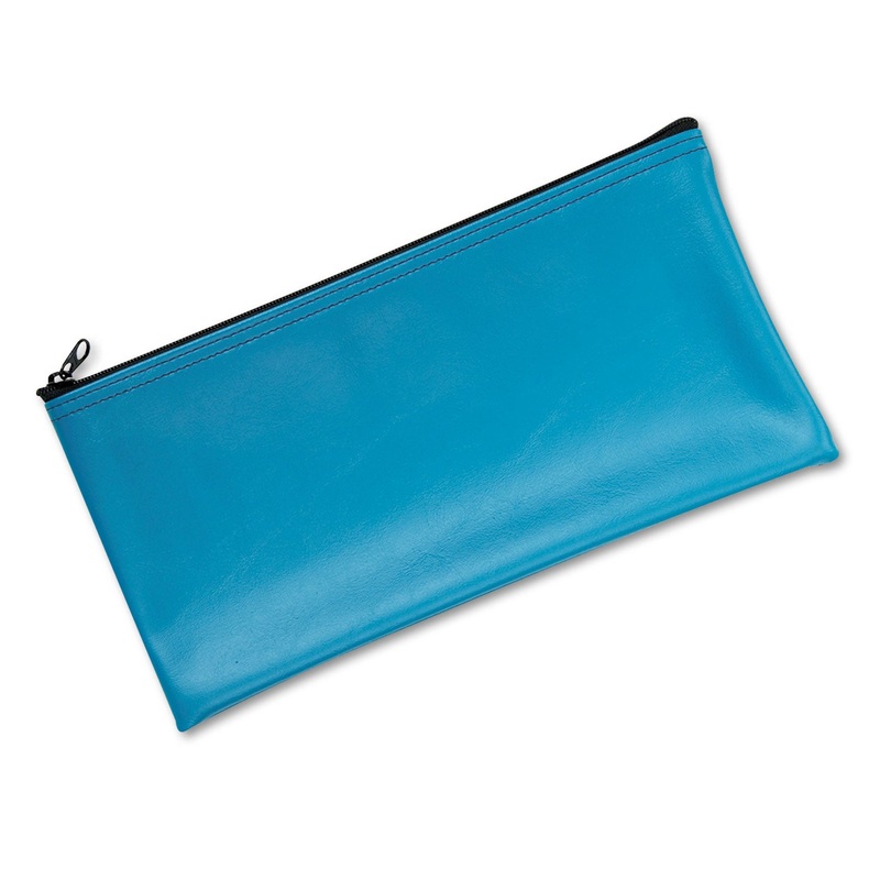 Leatherette Zippered Wallet, Leather-Like Vinyl, 11w X 6h, Marine Blue