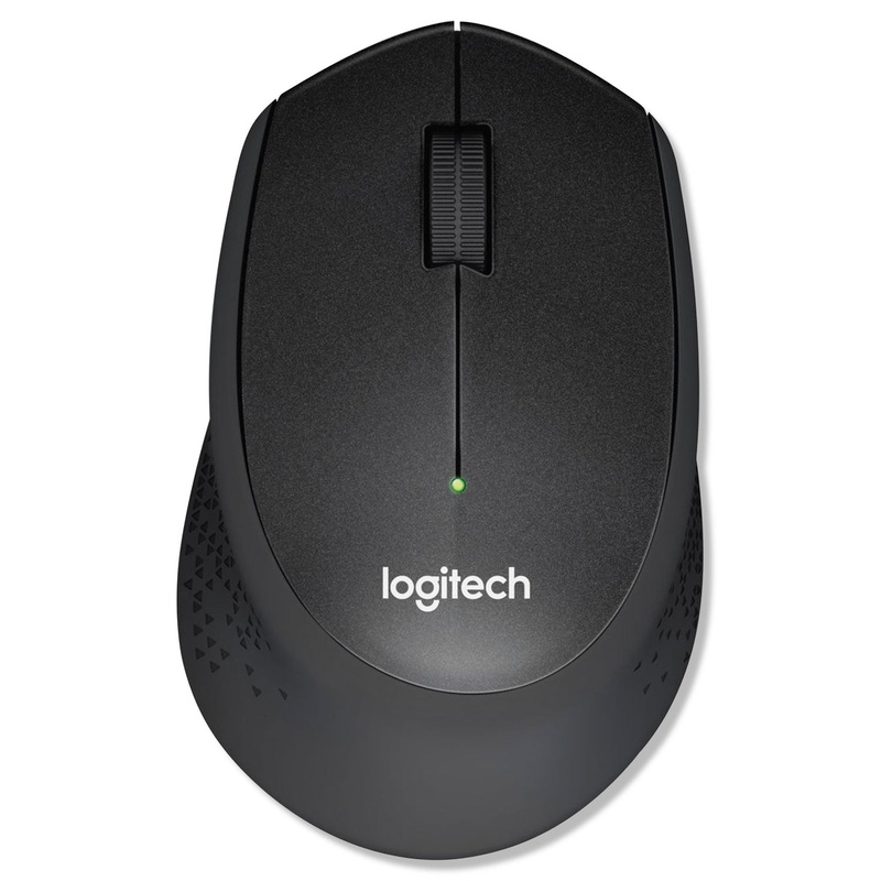 M330 SILENT PLUS MOUSE, 2.4 GHZ FREQUENCY/33 FT WIRELESS RANGE, RIGHT HAND USE, BLACK
