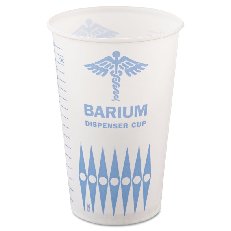 Paper Medical & Dental Graduated Cups, 16oz, White/blue, 50/bag, 20 Bags/carton