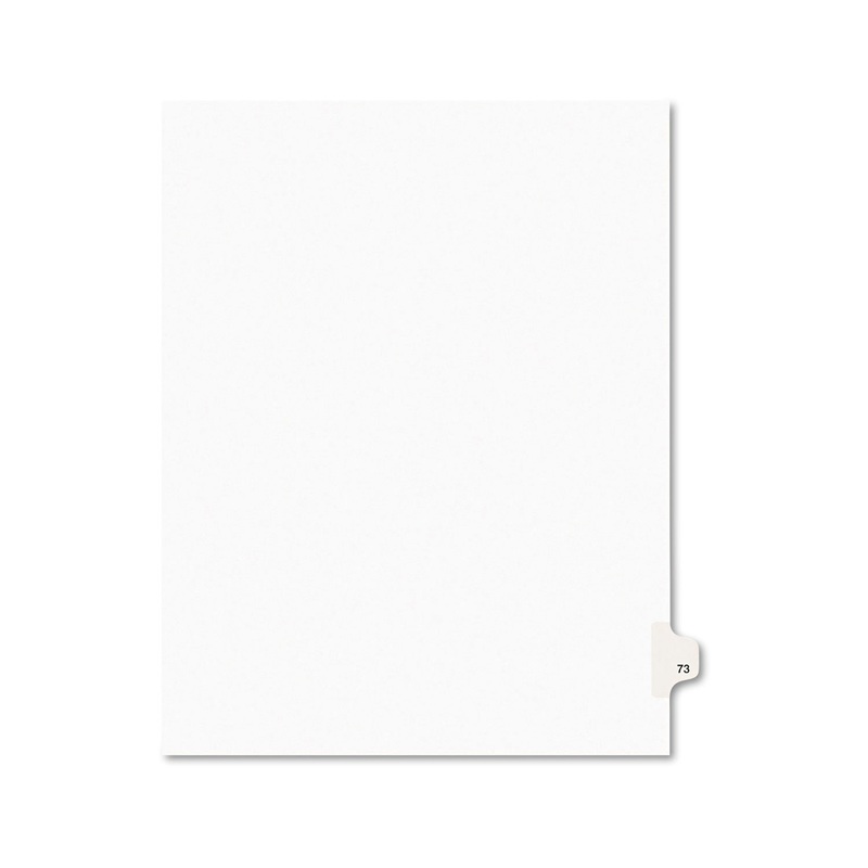 PREPRINTED LEGAL EXHIBIT SIDE TAB INDEX DIVIDERS, AVERY STYLE, 10-TAB, 73, 11 X 8.5, WHITE, 25/PACK
