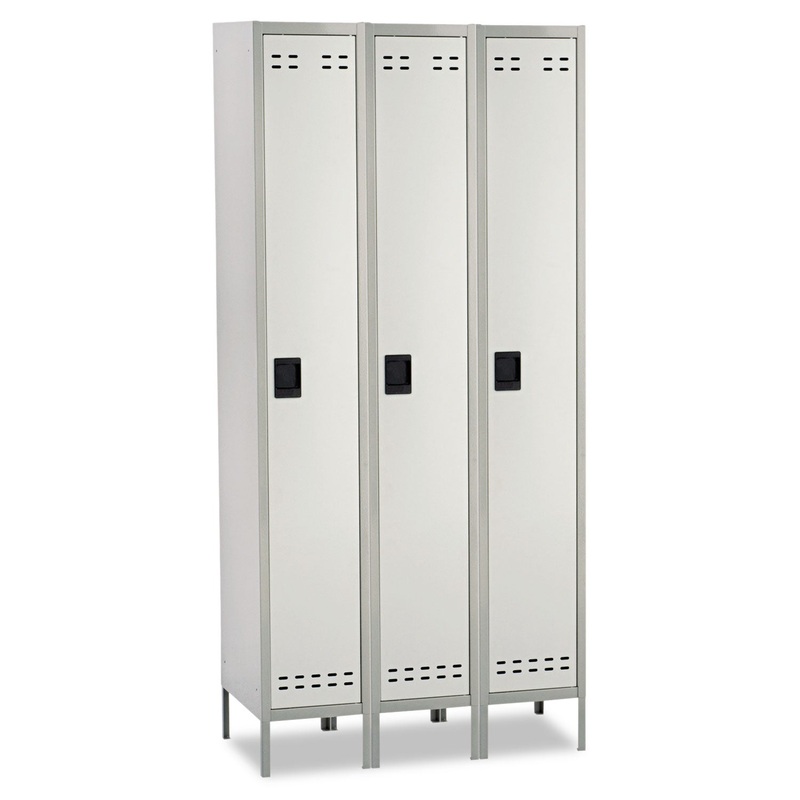 Single-Tier, Three-Column Locker, 36w X 18d X 78h, Two-Tone Gray