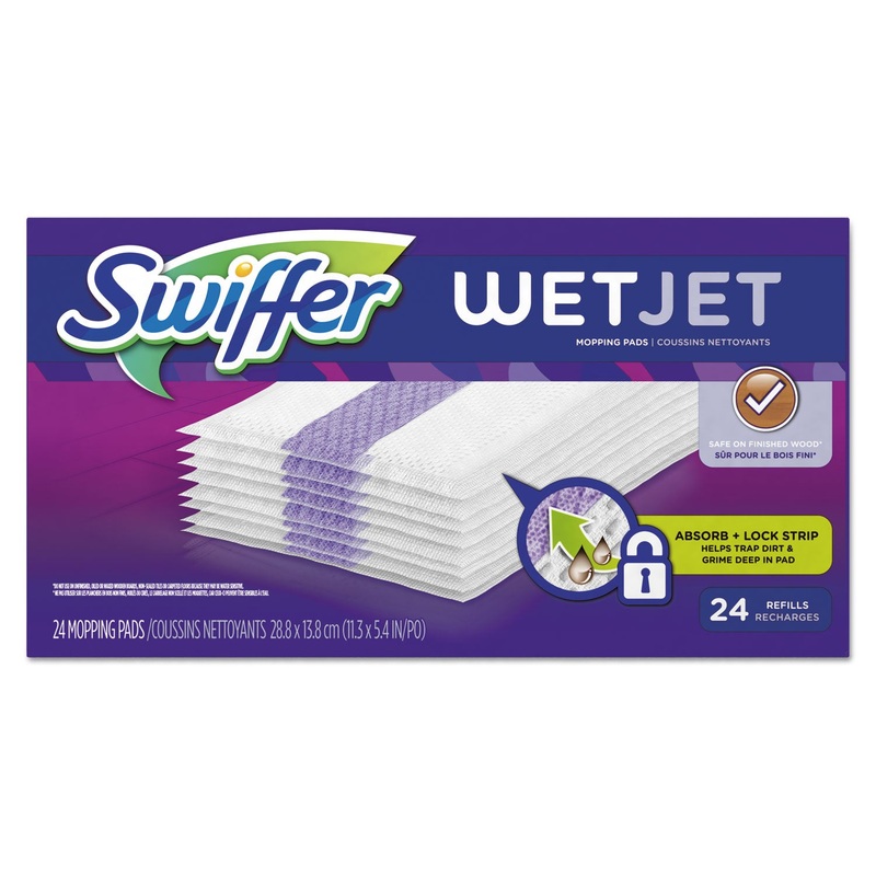 Wetjet System Refill Cloths, 11.3″ X 5.4″, White, 24/box