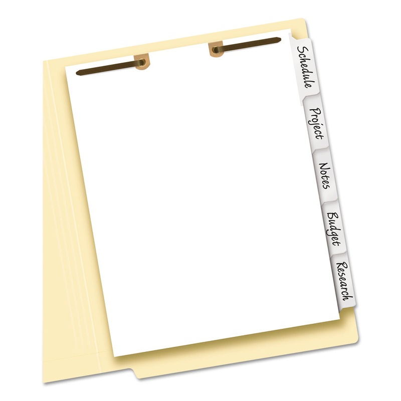 WRITE & ERASE TAB DIVIDERS FOR CLASSIFICATION FOLDERS, 5-TAB, SIDE TAB, LETTER