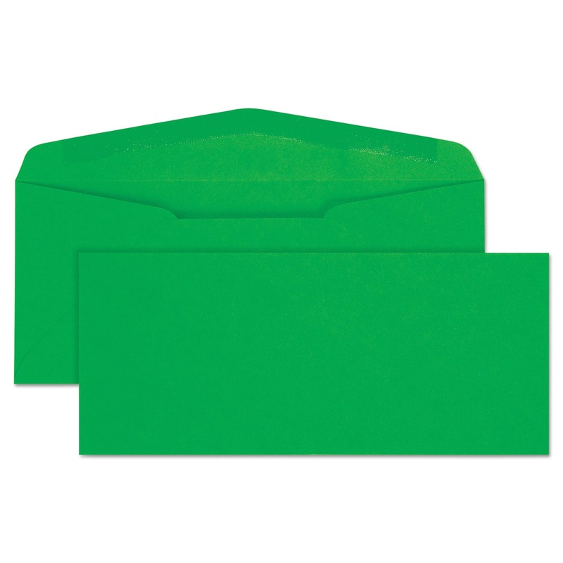 COLORED ENVELOPE, #10, BANKERS FLAP, GUMMED CLOSURE, 4.13 X 9.5, GREEN, 25/PACK