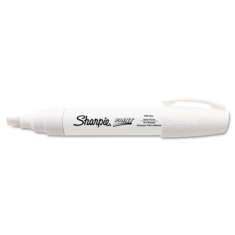 PERMANENT PAINT MARKER, EXTRA-BROAD CHISEL TIP, WHITE