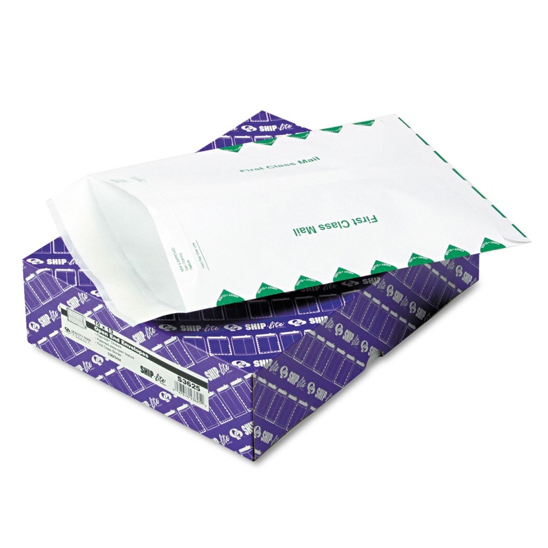 SHIP-LITE ENVELOPE, #13 1/2, CHEESE BLADE FLAP, REDI-STRIP CLOSURE, 10 X 13, WHITE, 100/BOX