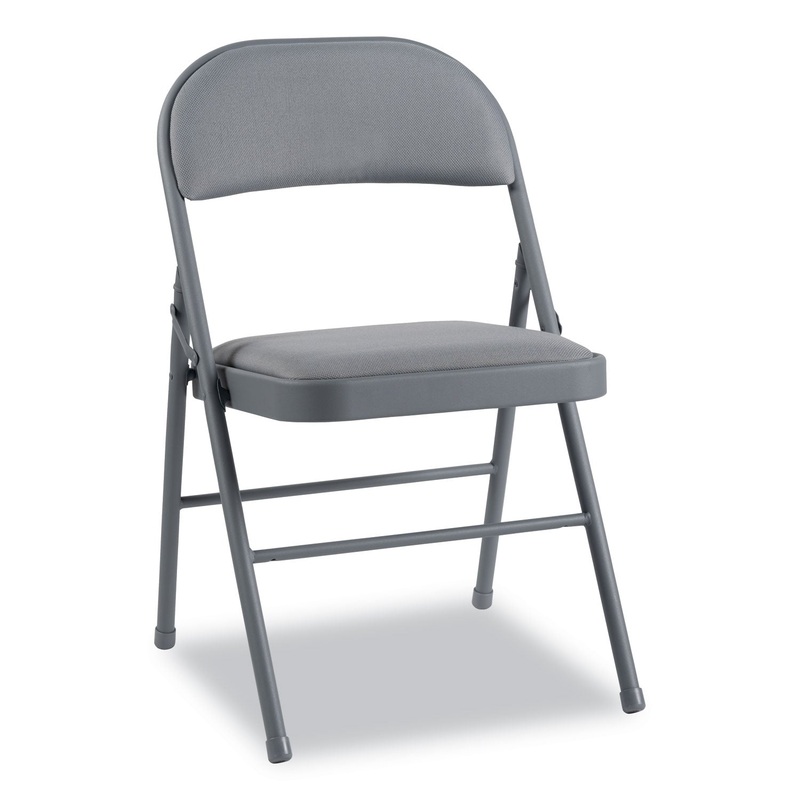 STEEL FOLDING CHAIR, LIGHT GRAY SEAT/LIGHT GRAY BACK, LIGHT GRAY BASE, 4/CARTON