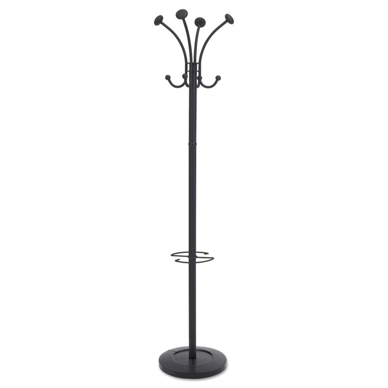 VIENA COAT STAND, EIGHT KNOBS, STEEL, 16W X 16D X 70.5H, BLACK