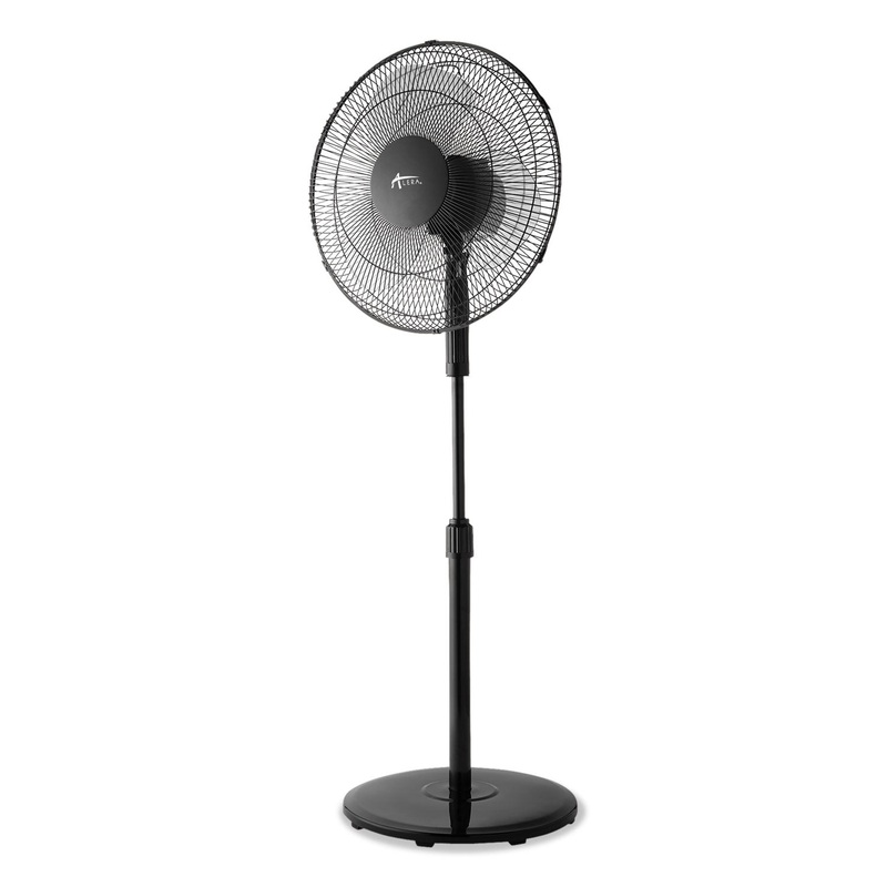 16″ 3-Speed Oscillating Pedestal Stand Fan, Metal, Plastic, Black
