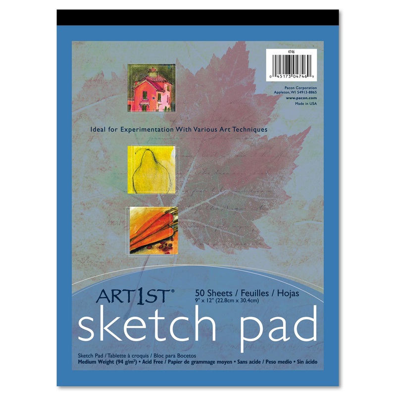ART1ST SKETCH PAD, 60 LB, 9 X 12, WHITE, 50 SHEETS