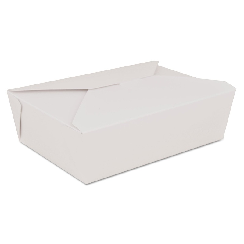 CHAMPPAK RETRO CARRYOUT BOXES #3, PAPERBOARD, 7.75 X 5.5 X 2.5, WHITE, 200/CARTON