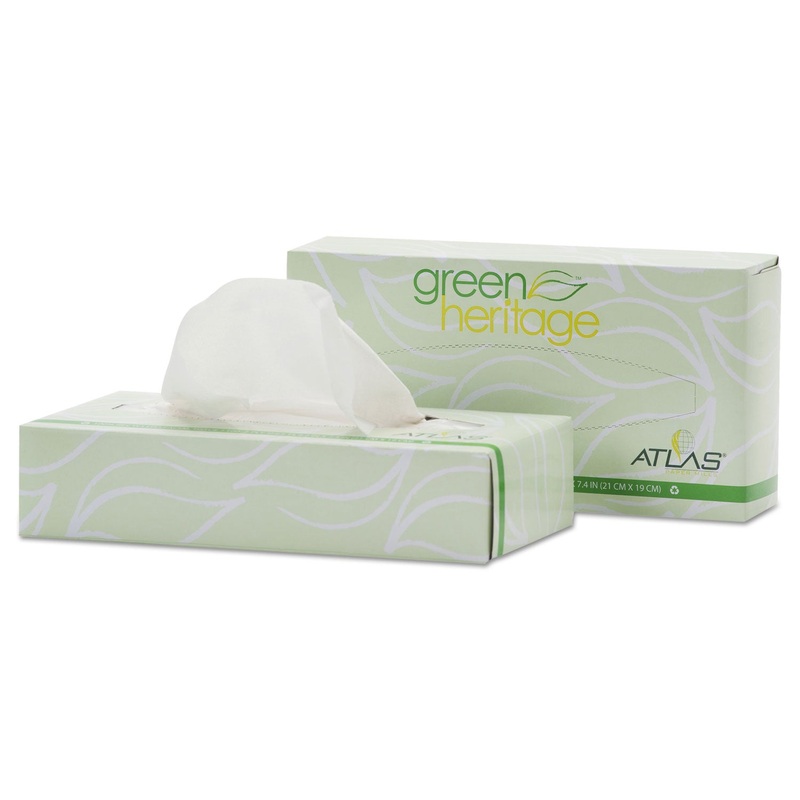 GREEN HERITAGE PROFESSIONAL FACIAL TISSUE, 2-PLY, WHITE, 100 SHEETS/BOX, 72 BOXES/CARTON