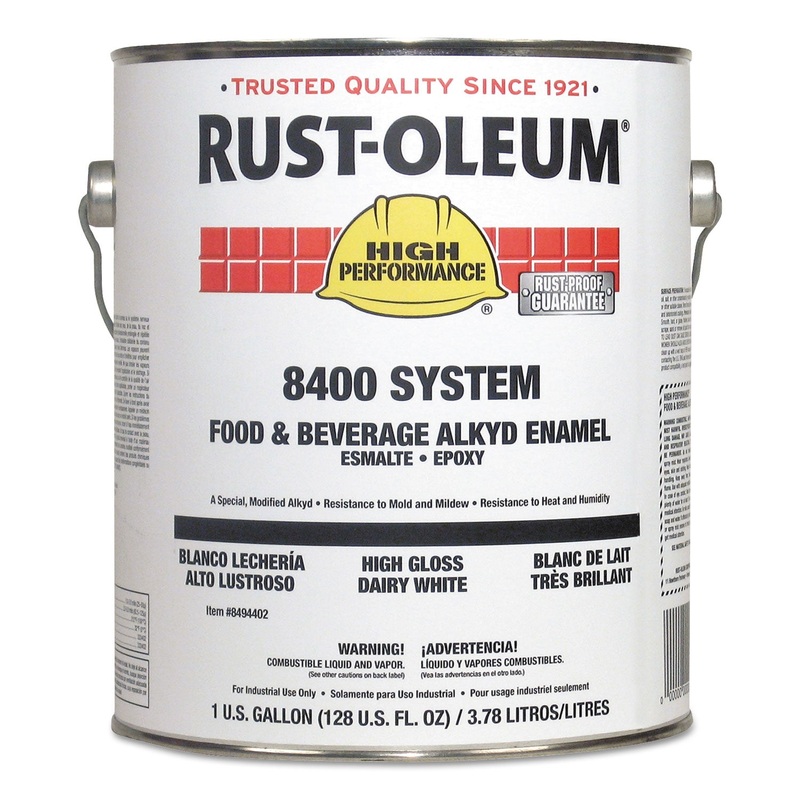 HIGH PERFORMANCE 8400 SYSTEM FOOD AND BEVERAGE ALKYD ENAMEL, 1 GAL, DRIES DAIRY WHITE, 2/CARTON