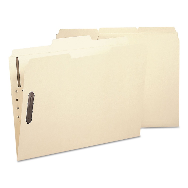 POLY TOP TAB FOLDER WITH TWO FASTENERS, 1/3-CUT TABS, LETTER SIZE, MANILA, 24/BOX