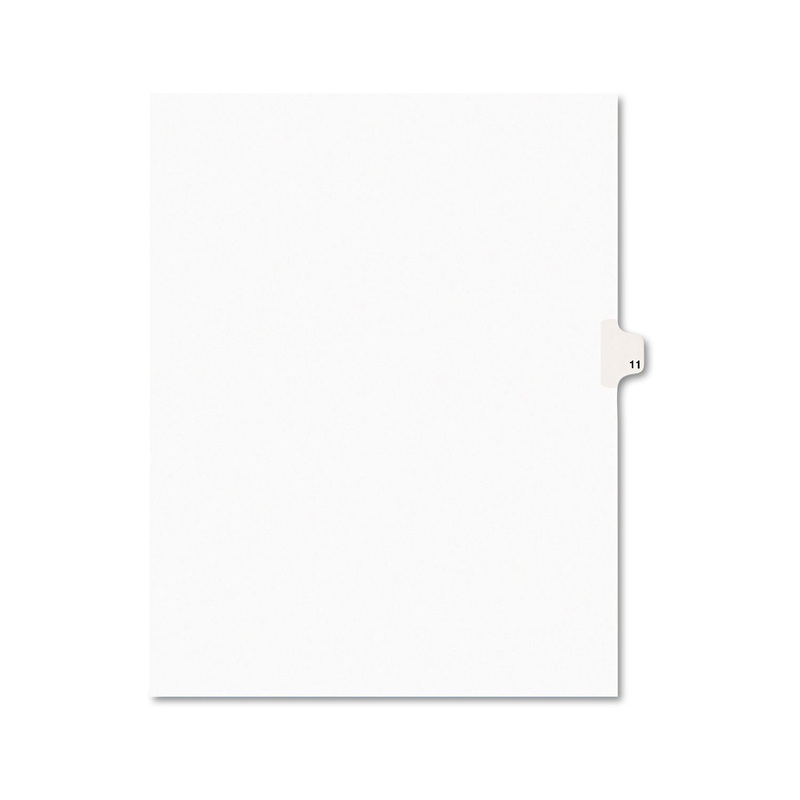 PREPRINTED LEGAL EXHIBIT SIDE TAB INDEX DIVIDERS, AVERY STYLE, 10-TAB, 11, 11 X 8.5, WHITE, 25/PACK