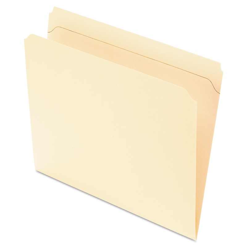 REINFORCED TOP FILE FOLDERS, STRAIGHT TAB, LETTER SIZE, MANILA, 100/BOX