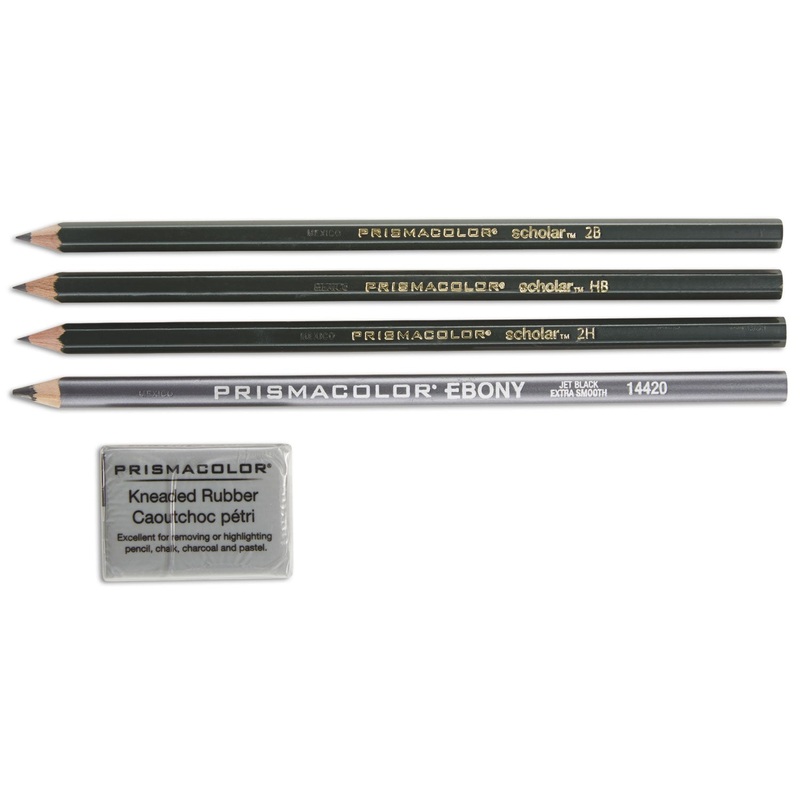 SCHOLAR GRAPHITE PENCIL SET, 2 MM, ASSORTED LEAD HARDNESS RATINGS, BLACK LEAD, DARK GREEN BARREL, 4/SET