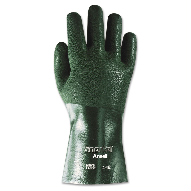 Snorkel Chemical-Resistant Gloves, Size 10, Pvc/nitrile, Green, 12 Pr