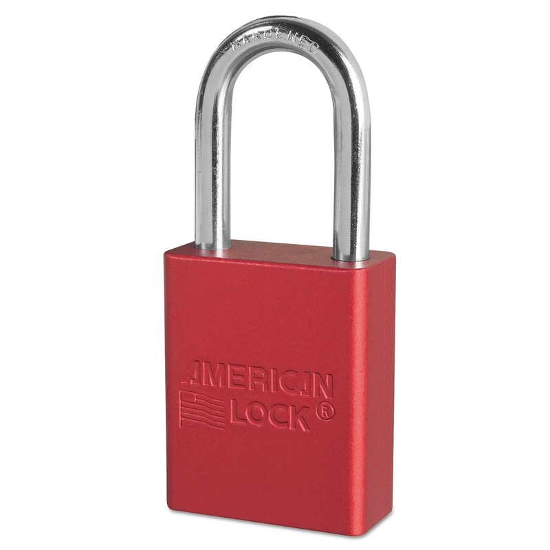 Solid Aluminum Padlock, 1 1/2″ Wide, Red, 2 Keys