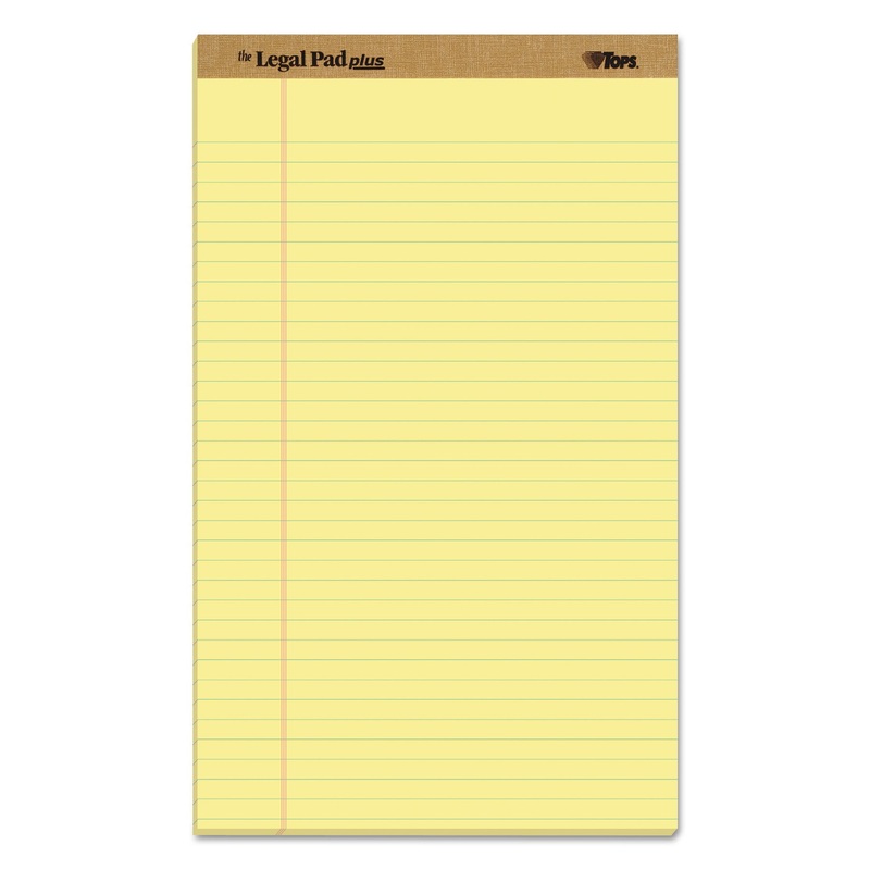 “THE LEGAL PAD” PERFORATED PADS, WIDE/LEGAL RULE, 8.5 X 14, CANARY, 50 SHEETS, DOZEN