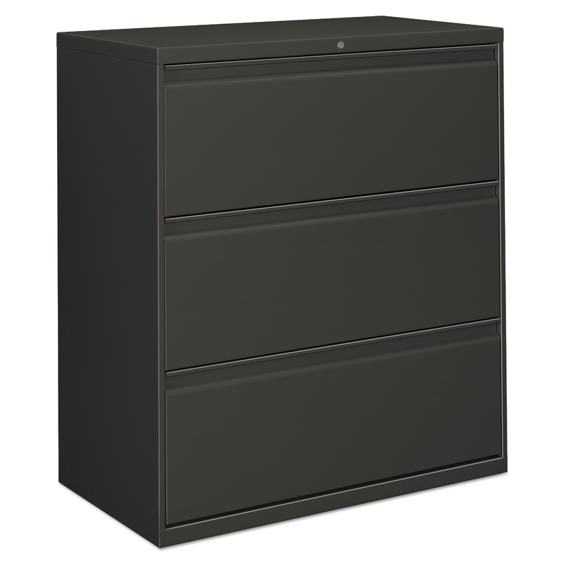 THREE-DRAWER LATERAL FILE CABINET, 36W X 18D X 39.5H, CHARCOAL
