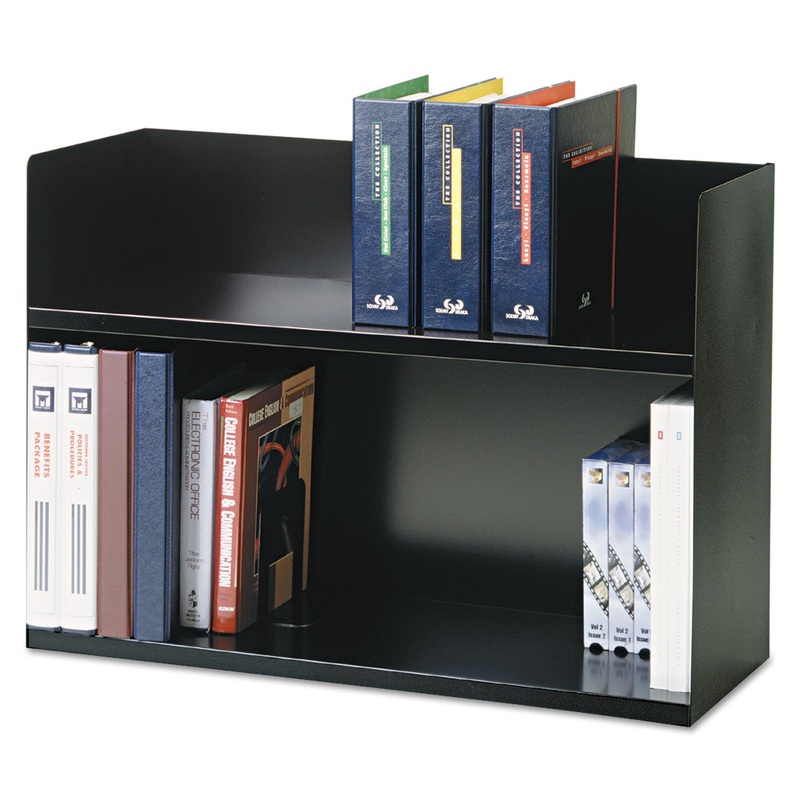 Two-Tier Book Rack, Steel, 29 1/8 X 10 5/16 X 20, Black