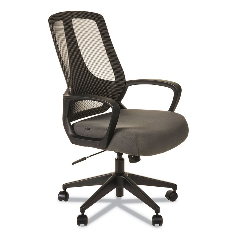 ALERA MB SERIES MESH MID-BACK OFFICE CHAIR, SUPPORTS UP TO 275 LBS., GRAY SEAT/BLACK BACK, BLACK BASE