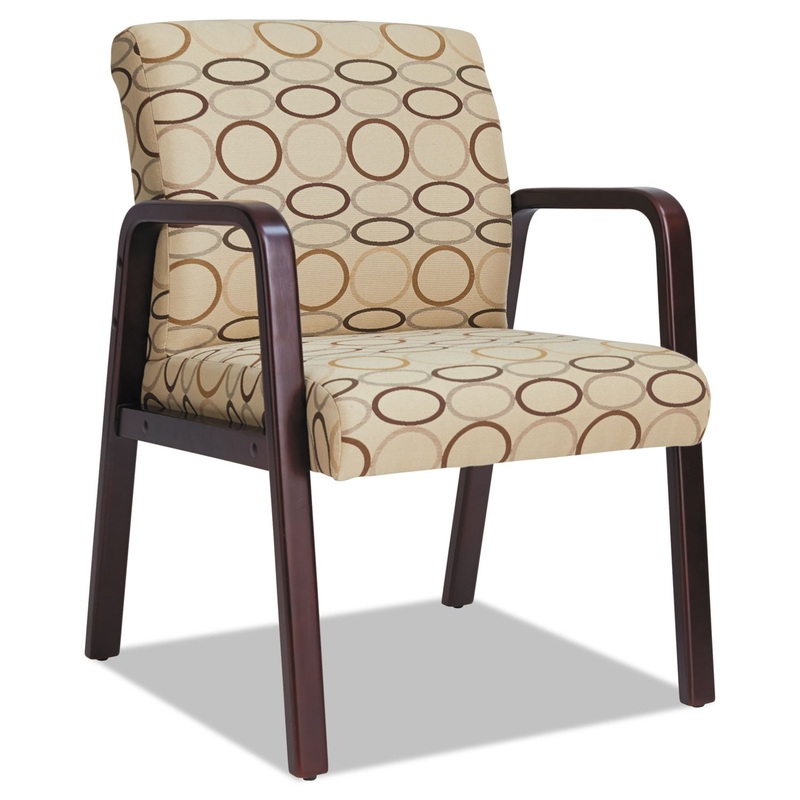 ALERA RECEPTION LOUNGE WL SERIES GUEST CHAIR, 24″ X 26″ X 33.25″, TAN SEAT/TAN BACK, MAHOGANY BASE