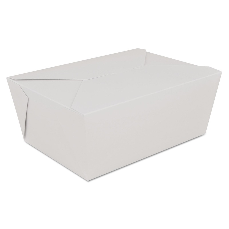 CHAMPPAK RETRO CARRYOUT BOXES #4, PAPERBOARD, 7.75 X 5.5 X 3.5, WHITE, 160 CARTON