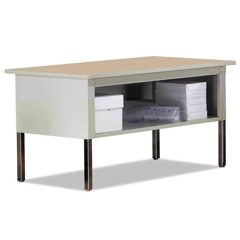 Mailflow-To-Go Mailroom System Table, 60w X 30d X 36h, Pebble Gray